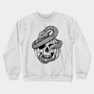 Pumpkin skull with snake Crewneck Sweatshirt